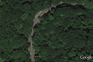 Overhead shot of curve